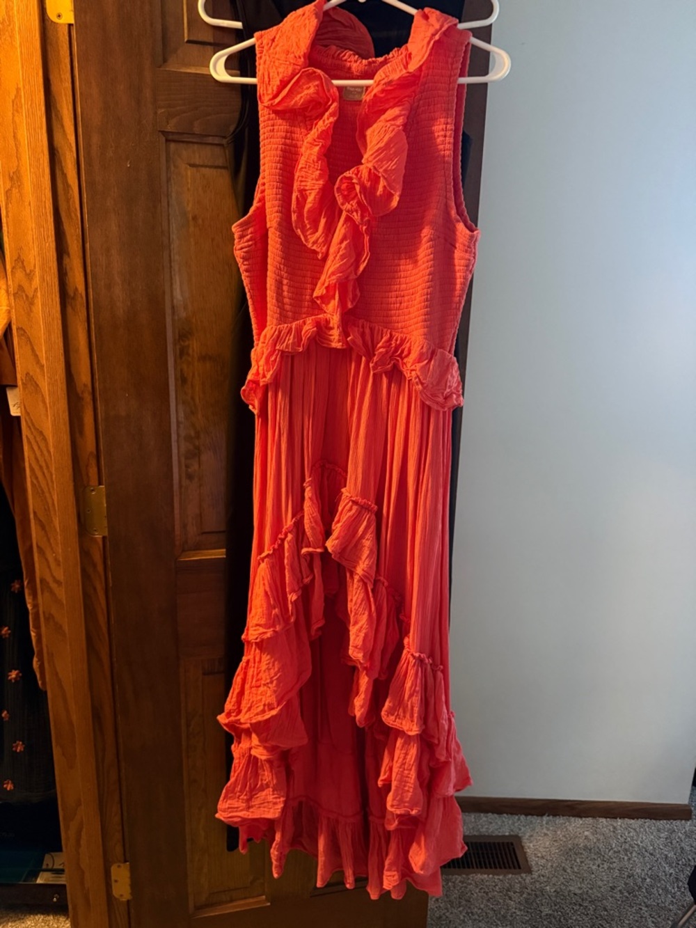 Free People Sunsational Midi Dress, Coral, Small - Picture 5 of 5